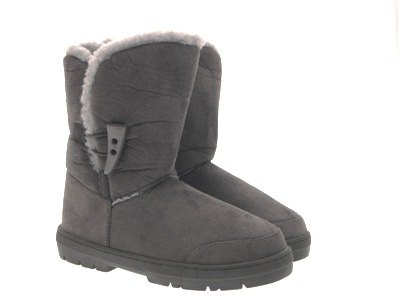 WOMENS ELLA BUTTON TOGGLE FUR LINED SNOW WINTER BOOTS ANKLE FLAT LADIES SIZE 3-8